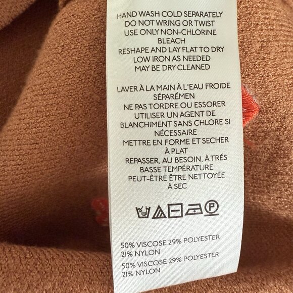 Anthropologie Maeve CARYS Mock Neck Sweater Womens Small Cedar Hearts Oversized - Picture 8 of 11